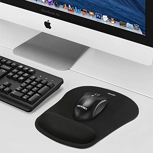 TECKNET Mauspad mit Gelkissen, Memory Foam Mousepad Ergonomisches Wasserdicht Komfort Mausmatte mit Handgelenkpolster Handauflage, für Büro/Home Alle Maus Offfice Heim Computer Laptop