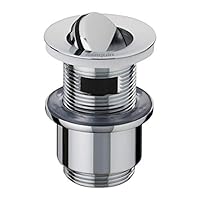 Wirquin 30723427 Ablaufgarnitur für Waschbecken, Messing, Drehventil, kurzes Ablaufventil