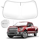 SHINEHOME Car Sun Shade for 2015-2020 2021 2022 2023 2024 2025 2026 Ford F150 Windshield Sun Shade, Sun Visor Windshield Screen Cover for F150 Front Window Sunshade Foldable Auto Interior Accessories