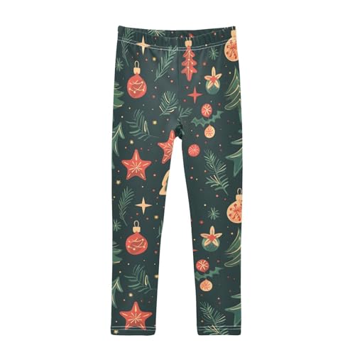 Christmas Trees and Stars Girls Leggings Soft Stretch Workout Yoga Dance Pants for Kids Casual Tights