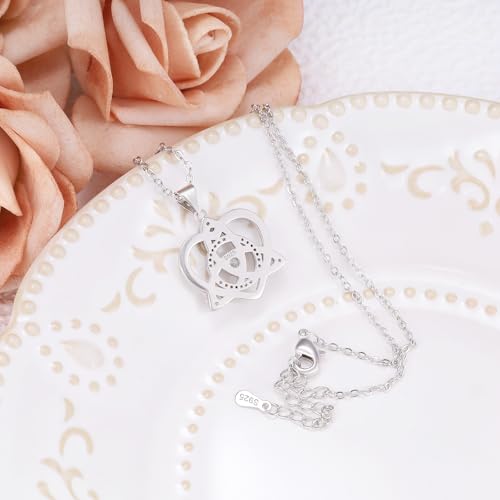 Image of Sterling Silver Pendant Necklace Charms Hypoallergenic Fashion Jewelry Dainty Valentines Day Birthday Gift for Women