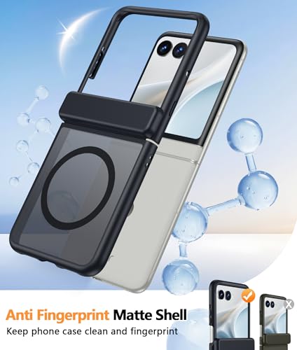Image of FNTCASE for Motorola Razr 2026 Case: Moto Razr 2025 Case [Hinge Protection] Translucent Matte Cases [Compatible with Magsafe] [Screen Protector] Military Grade Shockproof Protective Phone Cover