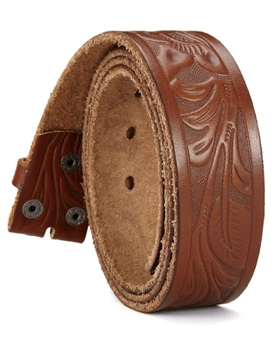 Image of CHAOREN Western Belts for Men without Buckle - Cowboy Belt 1.5 inch Full Grain Leather Belt for Jeans - One Solid Piece Leather