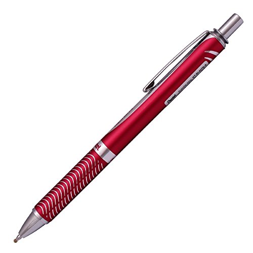 Pentel EnerGel Alloy RT Premium Liquid Gel Pen, 0.7mm, Red Barrel, Black Ink New + 2 Free Black Refills