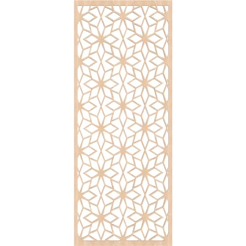 Image of 25 3 /8 inchW x 64 3 /8 inchH x 3 /8 inchT Lake Decorative Fretwork Wood Wall Panels, Red Oak