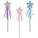 ASTER Glitter Star Wands 3Pcs 11 Inches Princess Angel Fairy Star Magic Wands Girls Fairy Magic Dress-up Star Wand Angel Fairy Costume Props Wands Sticks for Birthday Halloween Christmas Party Supplies