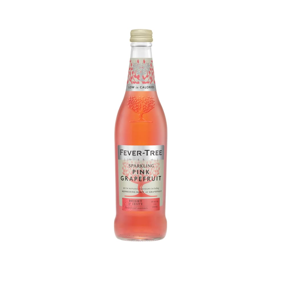 FEVER-TREE - 8 Bouteilles de 500 ml de soda GRAPEFRUIT-boisson pétillante aux notes fruitées élaborée à base d'eau de source et de jus de pamplemousse- Pour des cocktails d'exception