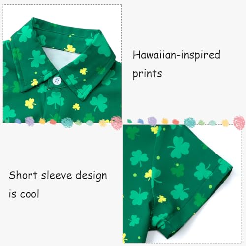 Image of XiaoMoSha Hawaiian Shirts for Boys Button Down Shirt Short Sleeve Shirts Girls Hawaiian Shirt Summer Beach Tops for Kids