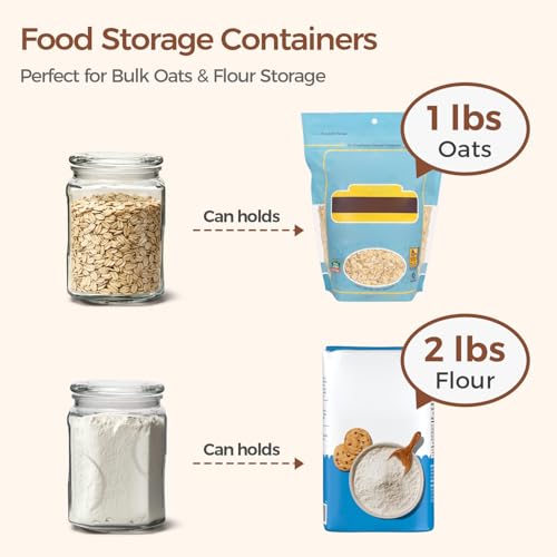 ComSaf Half Gallon Square Glass Pantry Jars with Lids 2 Pack Wide Mouth by ComSaf - Used condition - Image 3