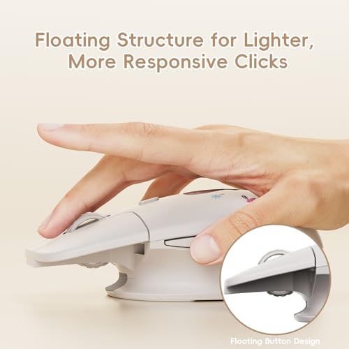 Image of My Little Pony Silent Wireless Mouse -M03 Innovative Floating Button Design, Quiet Clicks, 3 Adjustable DPI (800 /1600 /3200), Dual-Mode (2.4GHz /Bluetooth), Ergonomic for Mac /Windows (Cream)