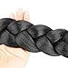 VOPPIS Long Braided Ponytail Extension 30 Inch Pre stretched Braiding Hair Extensions DIY Braid Ponytail Natural Soft Synthetic Hair Piece (Natural Black, 30inches)