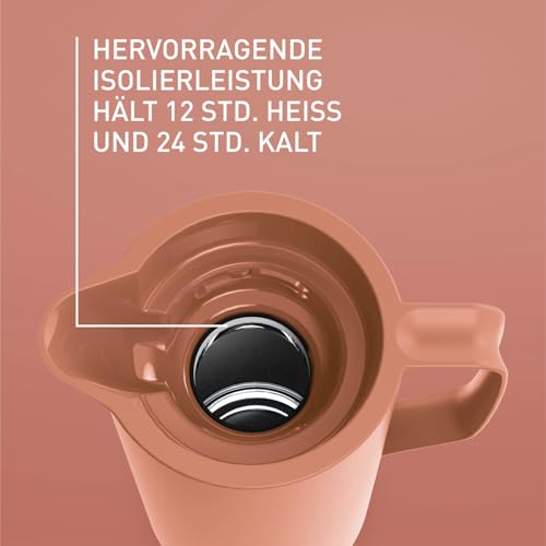 Emsa N41709 Motiva Isolierkanne | 1 Liter | Quick-Press-Verschluss | 12h heiß, 24h kalt | Glaskolben | Made in Germany… – Ansicht 4
