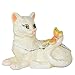 LiuliuBull Katze Schmuckkasten Figur Dekorative Tischplatte Netter Geschenkringhalter (Color : Weiß)