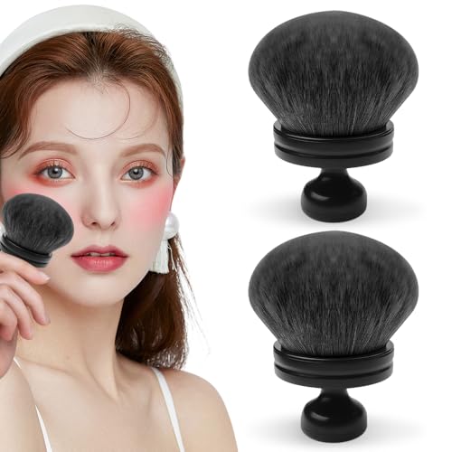Extra Large Body Makeup Brushes for Self Tanner, Blend and Blur Body Brush, 3 Inch Wide Headed Self Tanning Brush, Foundation, Bronzer, Blusher Applicator, Body Face Brushes (Black-2pcs)