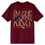 House of the Dragon Aegon II Targaryen I'm The King Men's Graphic Tee Short Sleeve Crew Neck Officially Licensed-Small Maroon