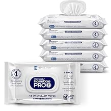 Welmedix Adult Bathing Wipes - Oversized No Rinse Bath Wipes with Moisturizers, Hospital Grade Daily Cleansing Disposable Washcloths for Fragile Skin, XL 7.5 x 12.5 - 48 Count, 6 Pack