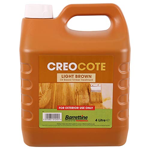 Barrettine 4L Creocote Brown Wood Treatment Timber Stain Preserver Creosote Substitute (Light)