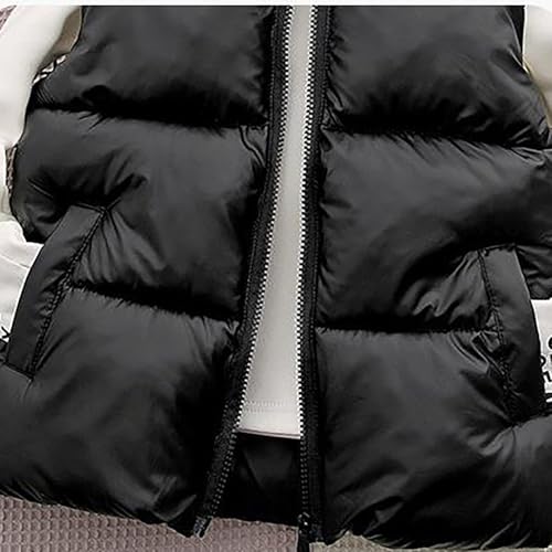 Boys Girls Full Zip up Hooded down Vest Windproof Warm Lightweight Sleeveless Quilted Puffer Jackets with Pockets3