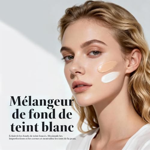 Vaneria Fond de teint liquide blanc, Gothique fond de teint blanc, White Foundation, White Face Paint, Couvrance totale waterproof, Mélangeur ou base blanche pour gothiques, vampires,clowns, 30 ml – vue 7