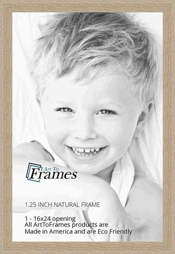 ArtToFrames 16x24 Inch Brown Picture Frame, This 1.25" Custom Poster Frame is Natural Oak - Barnwood Style, for Your Art or Photos, WOM76808-972-16x24