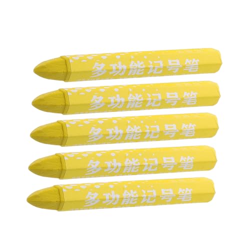 Healifty 5 pezzi Marcatore per Pneumatici Giallo in Cera Penna Resistente per Riparazione Precisa di Auto Bici e Moto Segnatura Veloce e Visibile su Pneumatici