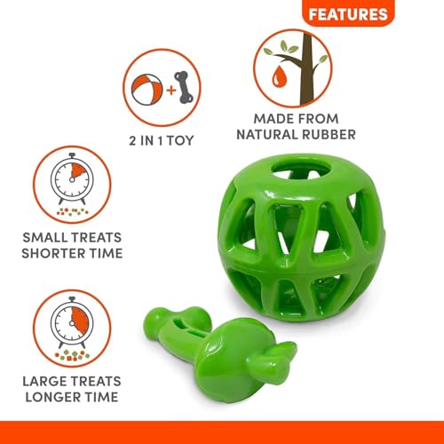 Image of Madhabi Fruit-Shaped Dog Chew Toy for Small & Medium Dogs | Durable Interactive Chew Ball for Aggressive Chewers | Puppy Teething, Training & Fetch Play Toy