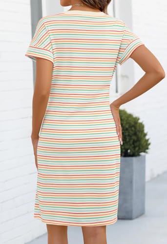 Image of MEROKEETY Women's 2026 Summer Short Sleeve Casual T Shirt Dress