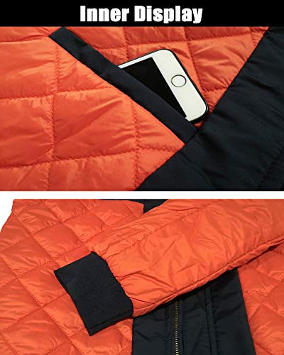 KEFITEVD Hommes Bomber Baseball Vestes Hiver Rétro Militaire Veste Chaud Cargo Manteaux avec 4 Poches,Kaki,XL - Image 7