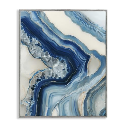 'Sea Colored Stones Geode'| Framed Giclee Art