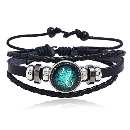 Beyond Bracciale da uomo con segno zodiacale oroscopo per uomo Midnight Sky, misura unica, Argento