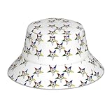 WHJSSF Stars Eastern Stars - Sombrero reflectante con protección solar reversible para hombres y mujeres, ligero, transpirable, plegable, color negro