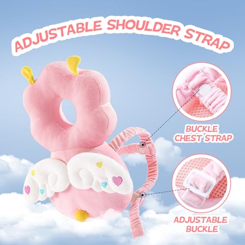 Image of Pucmaoci Baby Head Protector Backpack: Alarm Function, Adjustable and Ultra-Light(Angel)