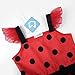 Uplus ME Ladybug Costume Girls Ladybug Dress Lady Bug Costumes for Kids Toddler Ladybird Dress Up Set for Halloween Birthday (3-4T/110)