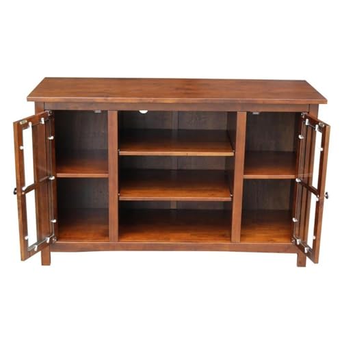 Solid Wood Entertainment / TV Stand with 2 Doors - 48\", Espresso - Thumbnail 4