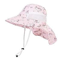 Cysocool Kinder-Sonnenhut mit breiter Krempe, Nackenklappe für 4–13 Jahre, Mädchen, Pferdeschwanz, Sonnenhut, Jungen, Netzstoff, kühl, Anti-UV-Kappe, Nackenschutz, Sonnenschutz, Hut mit Riemen