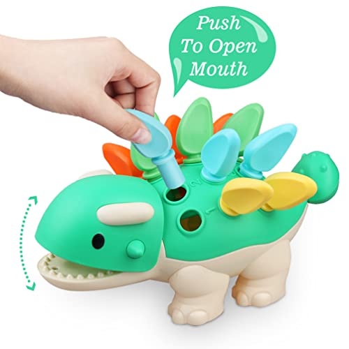 Babies Sensory Toys Age 6 9 12 18 24 Months Fine Motor Skills Learning Dinosaur For Toddlers,Baby Montessori Developmental Educational Sorting Toys For Boys Girls Gifts For Kids 1 2 3 One Years Old #TOP1