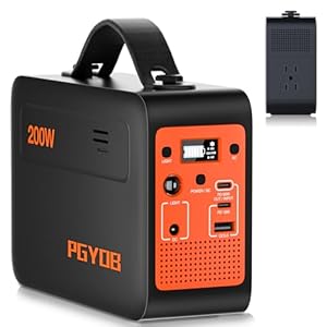 200W Portable Power Station, 102.4Wh/32000mAh Outdoor Solar Generator Backup LiFePO4 Battery Power Pack with AC/DC Outlet, In/Output PD 60W USB-C Outlet for Home, Camping, RV, Blackout, CPAP