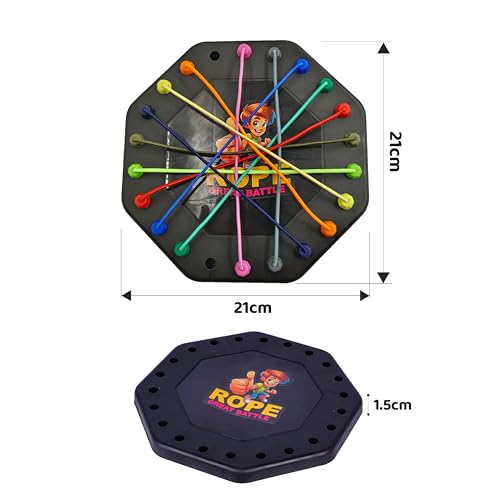 Image of FLYI Rope Untangling Puzzle Game for Kids & Adults - Brain Teaser Tangle Twister Board Game | Untie the Knots for Return Gifts, Family Game Night & Travel (Octagon Board, 16 Ropes, 4 Players)