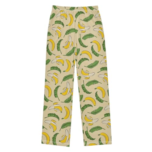ZZXXB Banana Tree Boys Long Pants Soft Trousers Elastic Waist Kids Lounge Bottoms with Pockets S-XL
