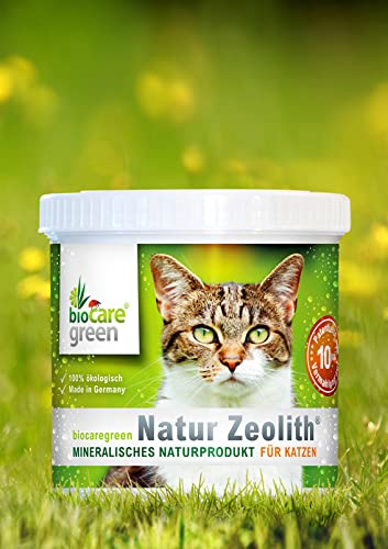 biocaregreen Natur Zeolith Nahrungsergänzung speziell für Katzen| Garantierte Vermahlung auf 10μm | 100% ökologisch