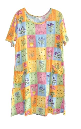 Image of LA CERA Women's Casual Cotton Knit Summer Dress, A-Line Hem, Scoop Neckline, Short Sleeves with Side Pockets