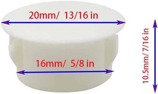 30 Pcs White Hole Plugs 16mm (5/8'') White Plastic Hole Plugs White Plastic Plugs for Holes Hardware Plugs Cabinet Hole Plugs Screw Hole Plugs Plastic Plugs for Holes (White)