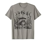 Cute Cottagecore Aesthetic Frog Mushroom Moon Witchy Vintage T-Shirt