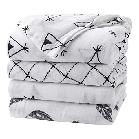 upsimples Baby Swaddle Blanket Set of 4 Cover