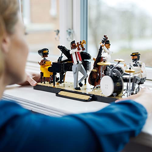 Ideas Jazz Quartet 21334, set per adulti, regalo per gli amanti della musica con personaggi della band e 4 strumenti: pianoforte, contrabbasso, tromba e batteria, marrone - Lego - Immagine 3