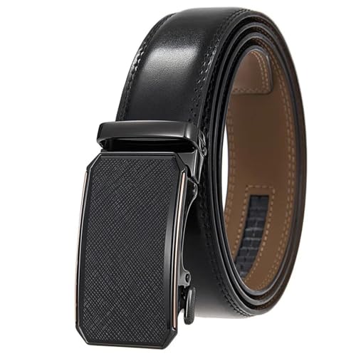 Ceinture automatique homme cuir véritable de luxe 35mm noir marron ajustable