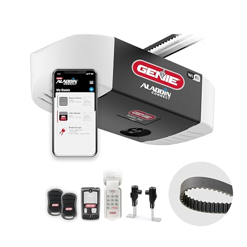 Genie QuietLift Connect – WiFi Smart Garage Door Opener with Added Wireless Keypad, ¾ HPC Smart Belt Drive – Compatible with Alexa and Google Assistant, Model 3053-TKV by Genie - Used condition - US$243.55