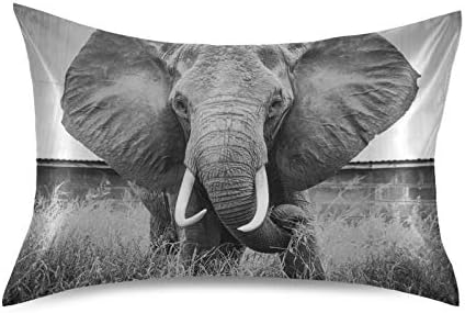 Blueangle Elephant Satin Pillowcase for Hair and Skin Silk Pillowcase, Queen Size(20x30 inches) - Slip Cooling Satin Pillow Covers with Envelope Closure