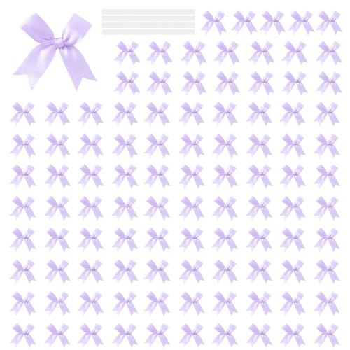 Wayfadacc Bunte Geschenkschleifen, 8 cm, Polyesterband, für Hochzeit, Geburtstag, Verpackung, 100 Stück