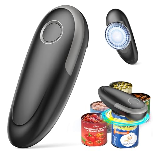 Electric Can Opener, One-Touch Automatic Can Opener for Seniors with Arthritis, Smooth Edge, Hands-Free, Fast Opening, Battery Powered, Portable & Compact, Food Safe Electric Can Openers for Kitchen
